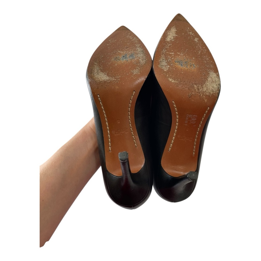 Coach Classic Dress Heels Black Pumps Old Money Chic Pointed Toe Women Size 8 - Picture 13 of 14